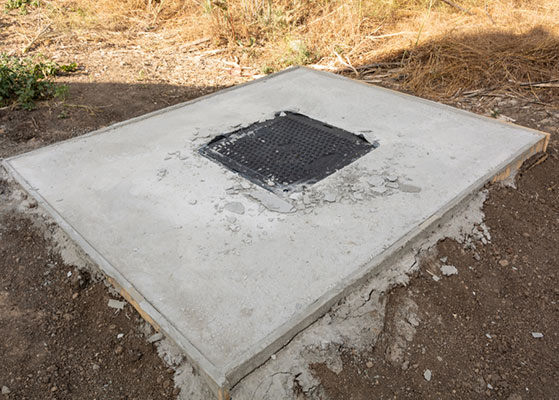 The hatch on a pit for a septic tank — Precast Concrete Products in Grafton, NSW
