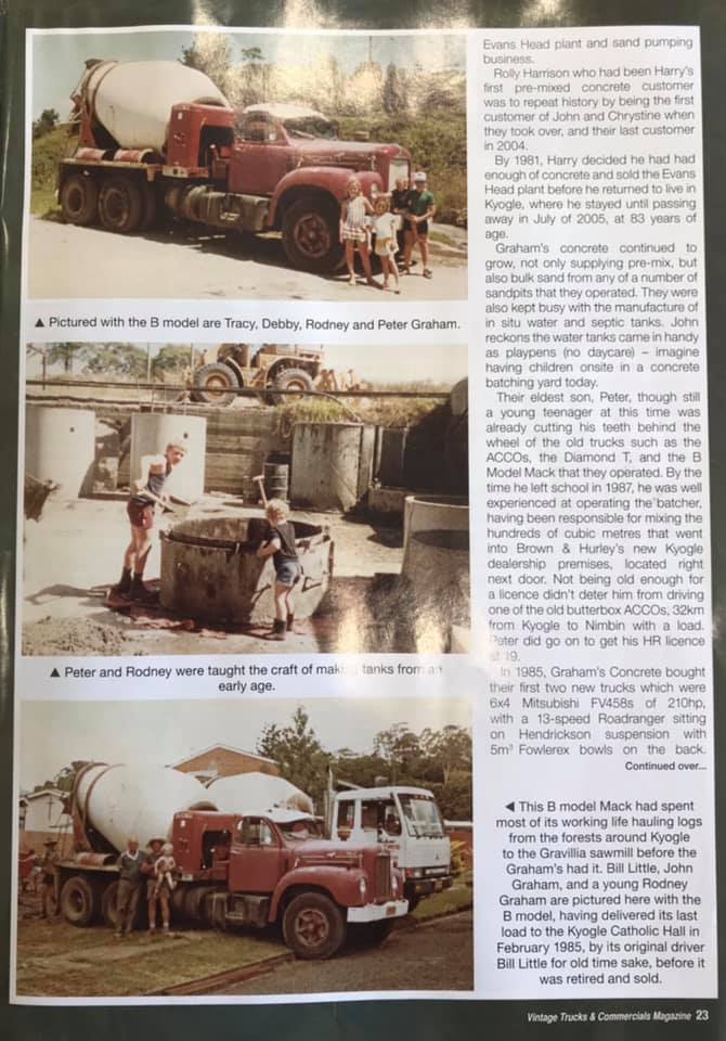Photo of a Truck in Brochure — Concrete Products in Kyogle, NSW