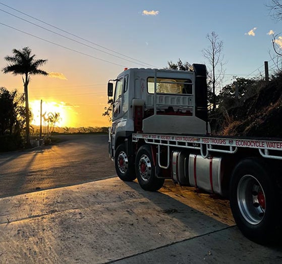Truck Parked during Sunset — Precast Concrete Products Near Me in Yamba, NSW