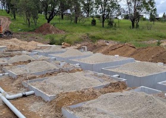 Concrete reed beds with sand — Reed Beds in Kyogle, NSW