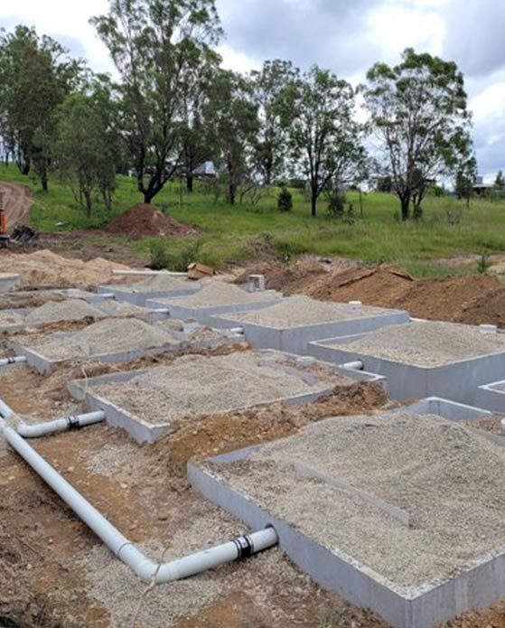 Concrete reed beds with sand — Reed Beds in Kyogle, NSW