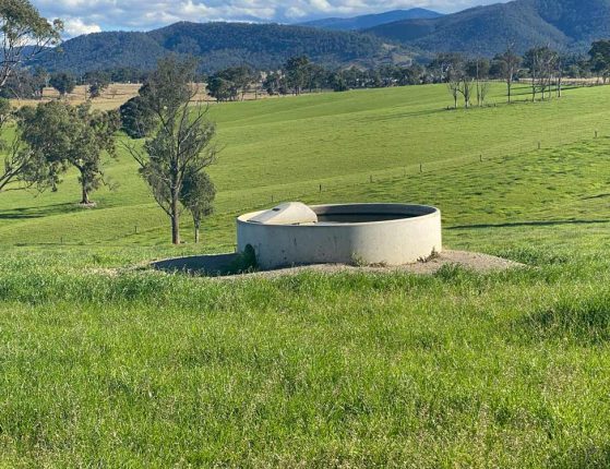 Concrete water trough in the middle of the land — Water Troughs in Kyogle, NSW
