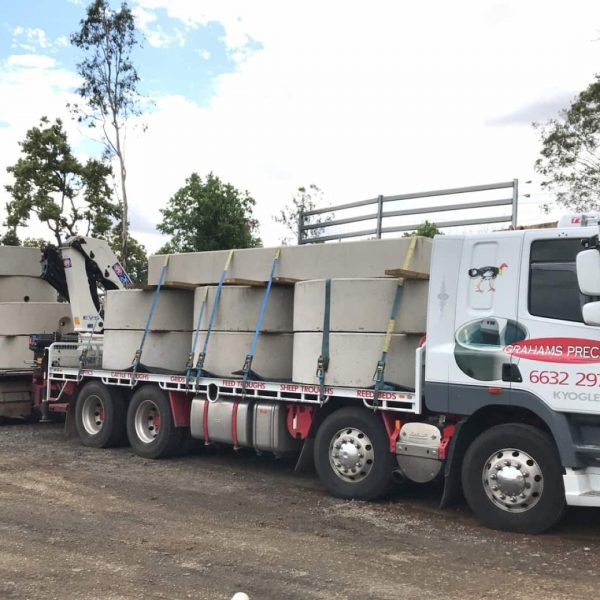 Precast concrete hauled by a truck — Precast Concrete Products Near Me in Yamba, NSW