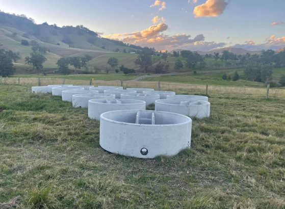 Concrete water troughs on field — Precast Concrete Products Near Me in Yamba, NSW